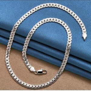NEW S925 STERLING SILVER FLAT SNAKE CHAIN NECKLACE 20"